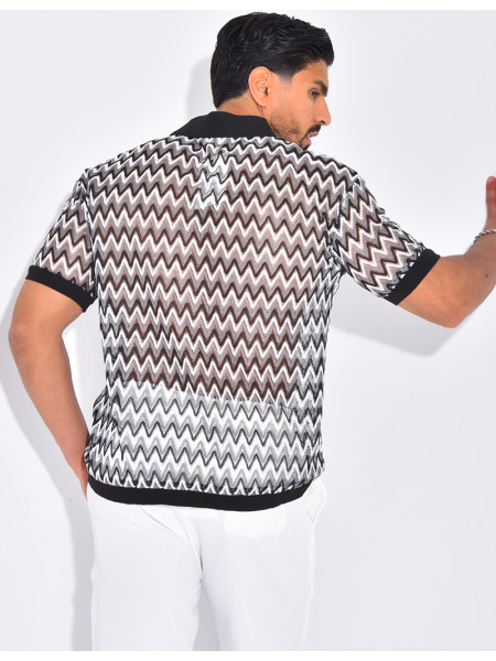Chemise ajourée à motifs