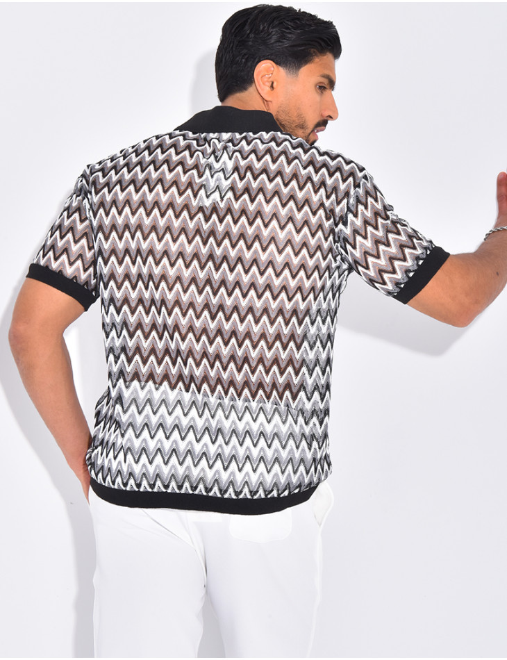 Chemise ajourée à motifs