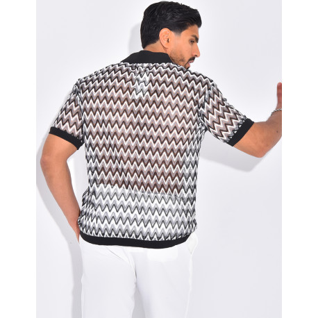 Chemise ajourée à motifs