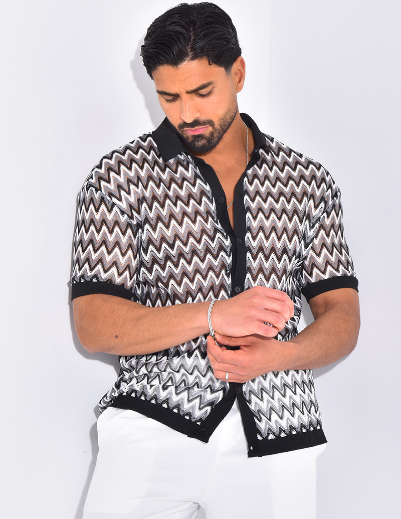 Chemise ajourée à motifs