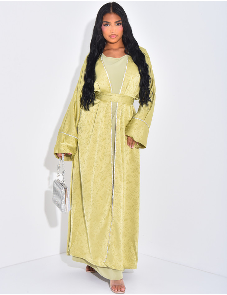 Ensemble premium kimono en satin à strass & robe sans manche