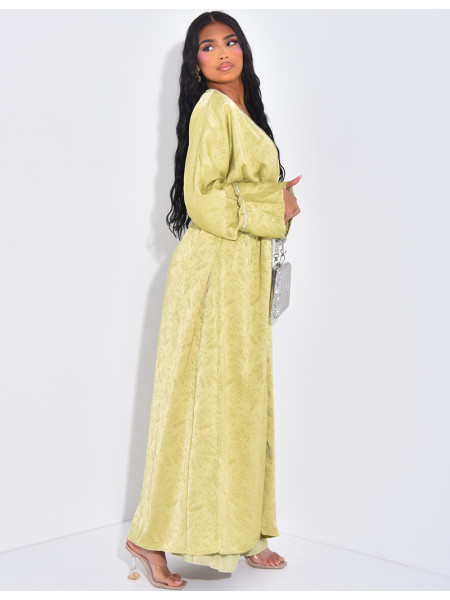 Ensemble premium kimono en satin à strass & robe sans manche