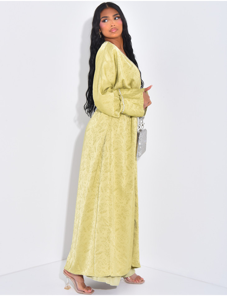 Ensemble premium kimono en satin à strass & robe sans manche