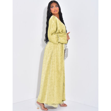 Ensemble premium kimono en satin à strass & robe sans manche