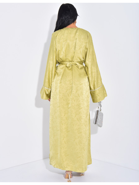 Ensemble premium kimono en satin à strass & robe sans manche