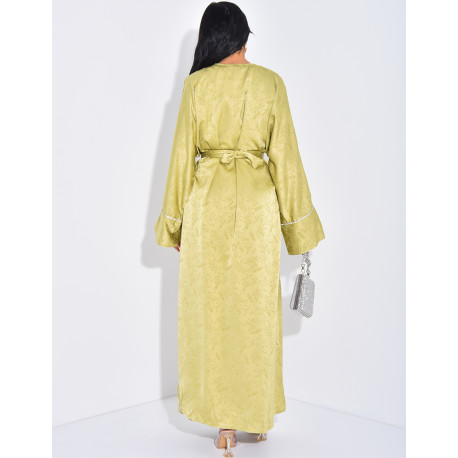 Ensemble premium kimono en satin à strass & robe sans manche
