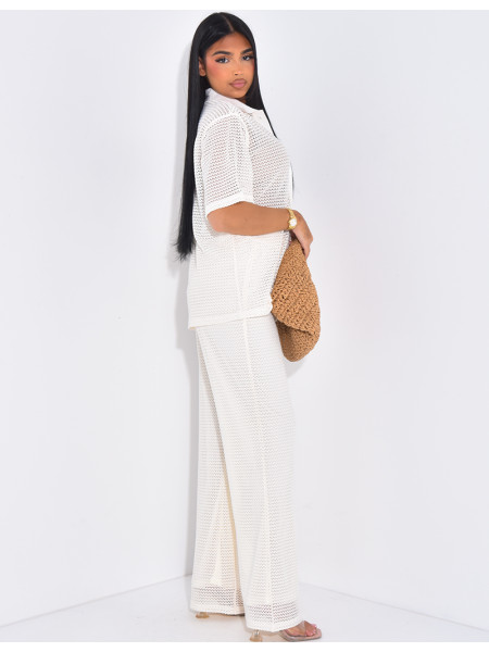 Crochet shirt and trousers set