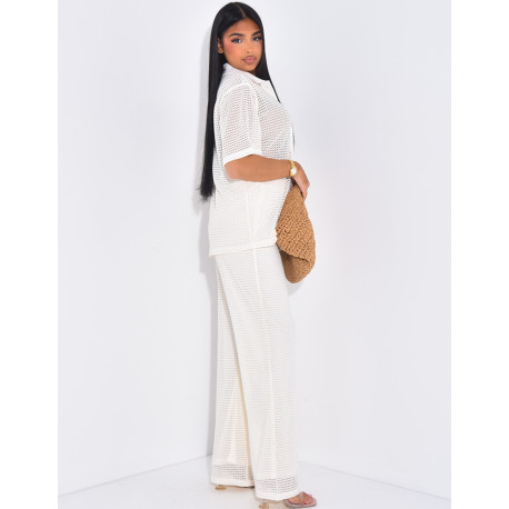 Crochet shirt and trousers set