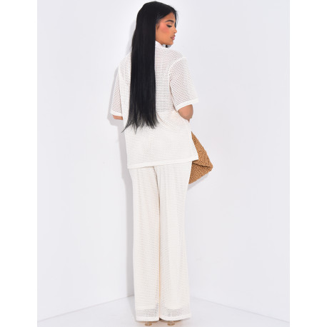 Crochet shirt and trousers set