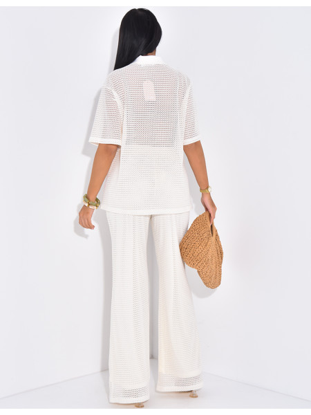 Crochet shirt and trousers set