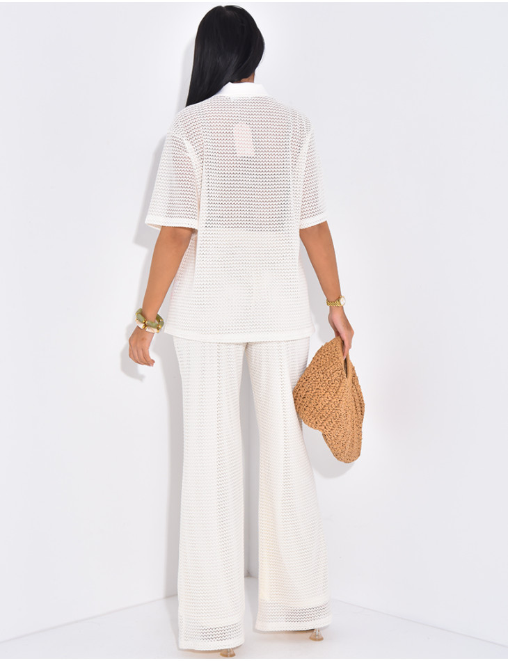 Crochet shirt and trousers set