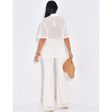 Crochet shirt and trousers set