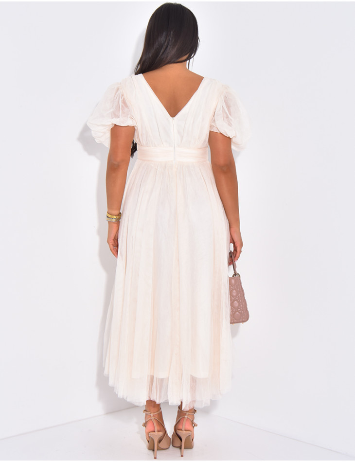 Long dress in tulle