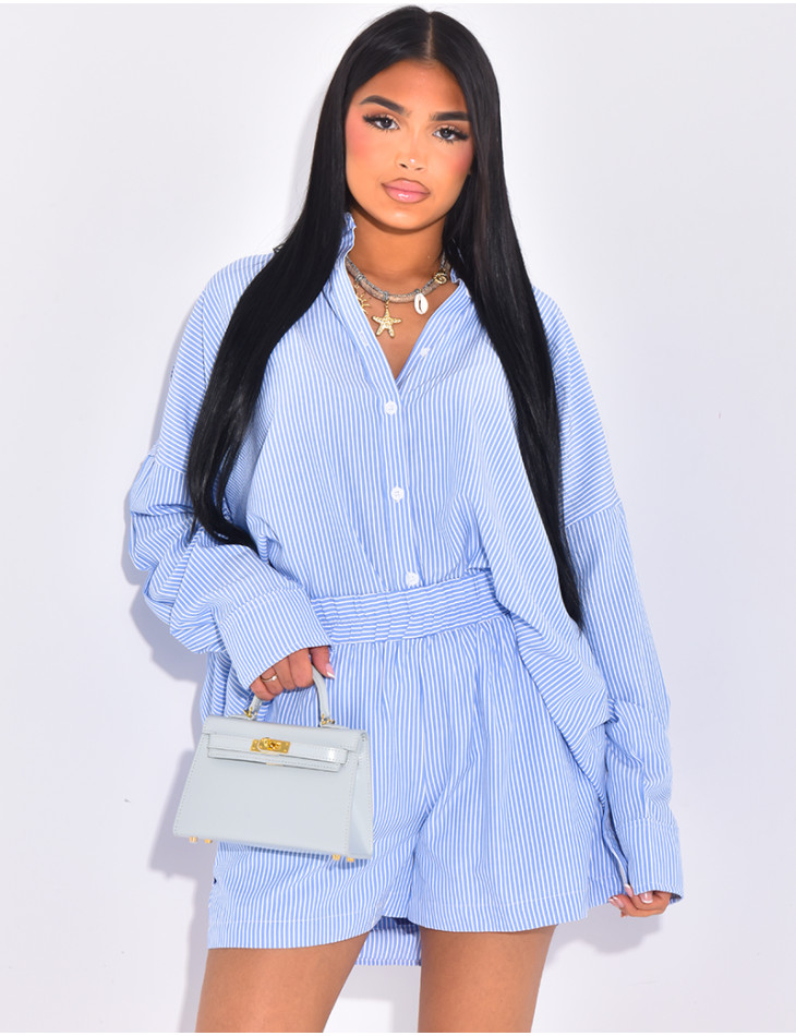 Striped shorts and shirt set
