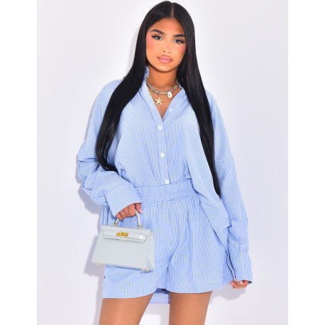 Striped shorts and shirt set