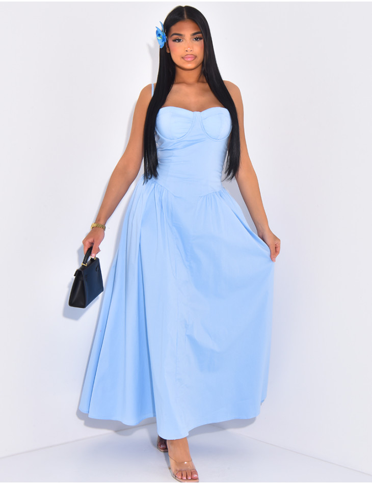 Maxi dress with thin straps