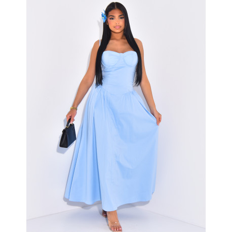 Maxi dress with thin straps