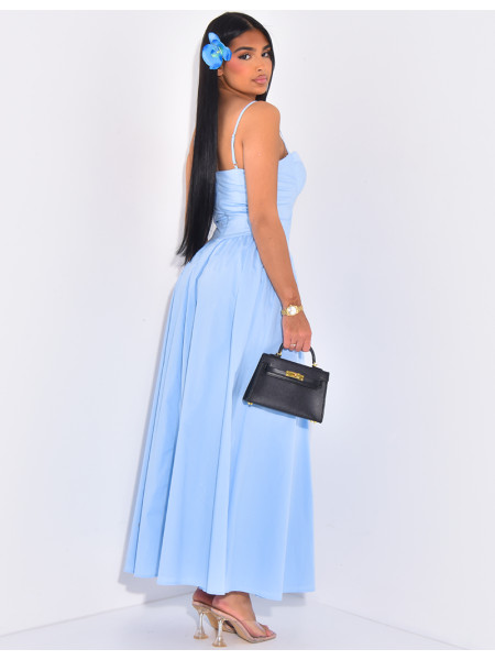 Maxi dress with thin straps