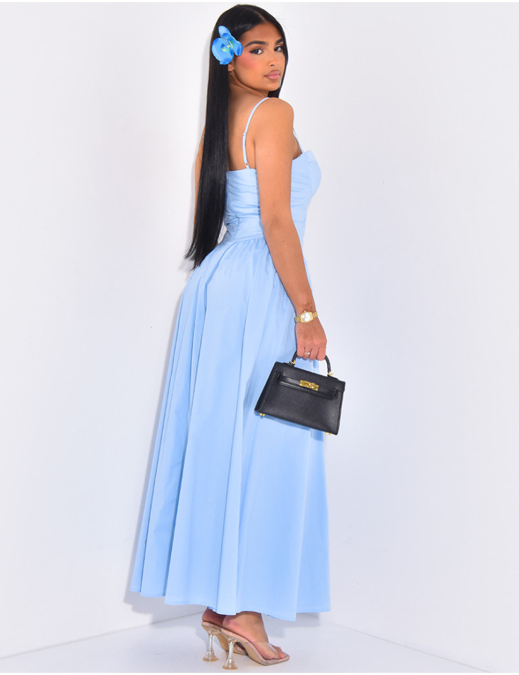 Maxi dress with thin straps