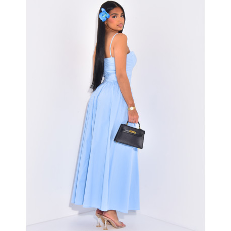 Maxi dress with thin straps