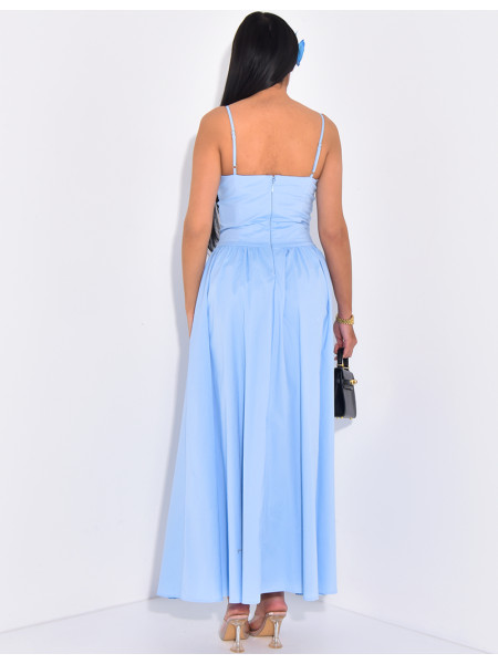 Maxi dress with thin straps