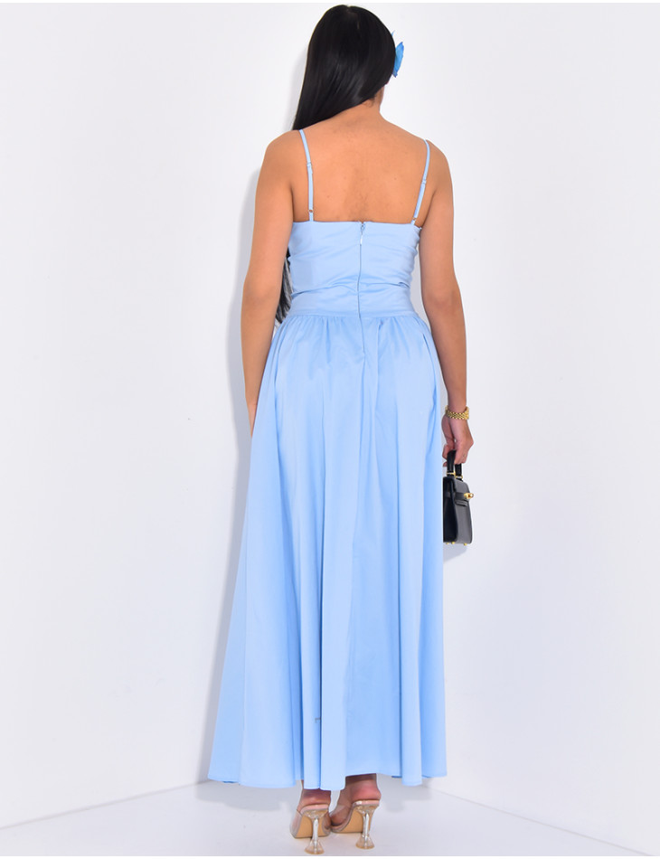 Maxi dress with thin straps