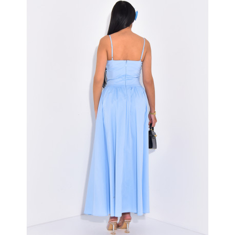 Maxi dress with thin straps