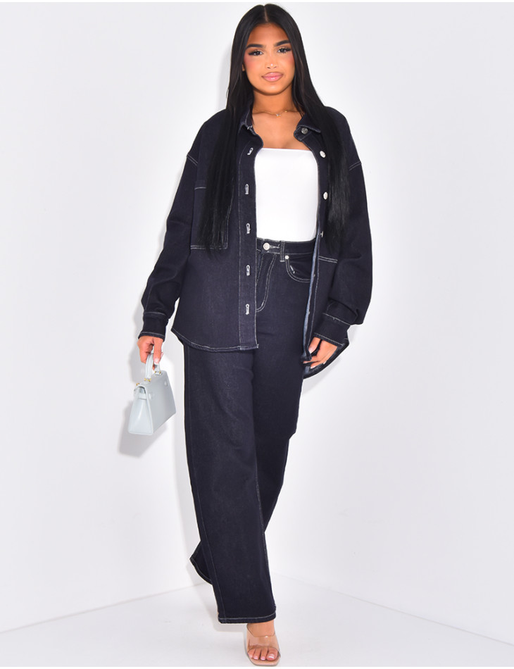 Ensemble en jeans brut pantalon et veste
