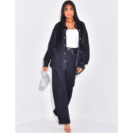 Ensemble en jeans brut pantalon et veste