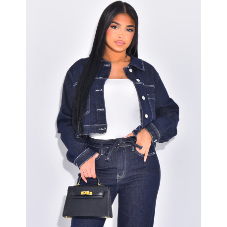 Jacke aus grobem Jeansstoff