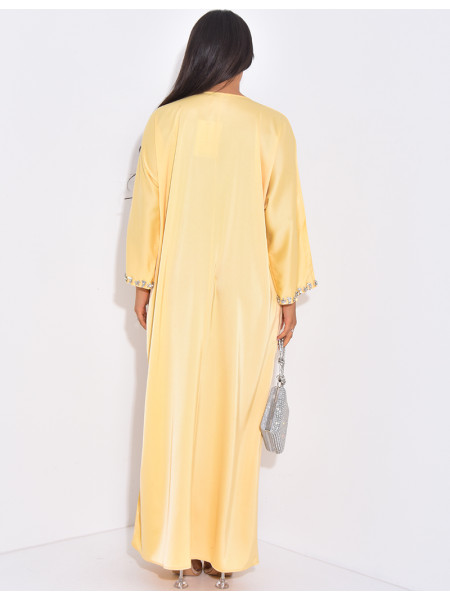 Abaya with hand-embroidered jewellery