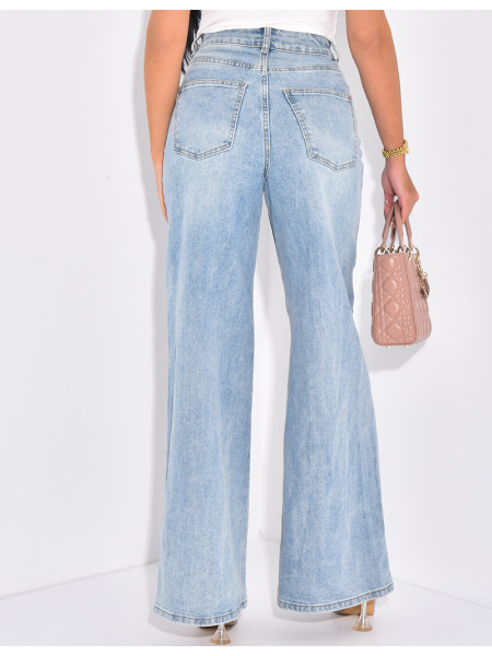 Weit geschnittene Jeans mit verwaschener Optik