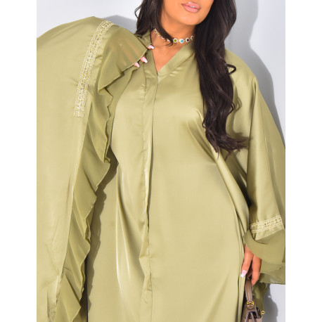 Abaya Schmetterling mit goldenen Bordüren