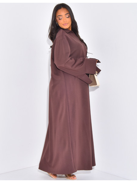 Robe longue et ample col polo