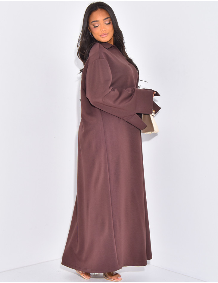 Robe longue et ample col polo
