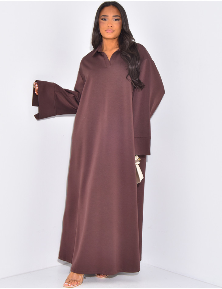 Robe longue et ample col polo