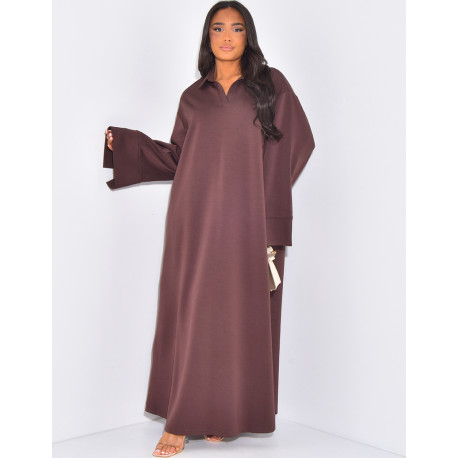Robe longue et ample col polo
