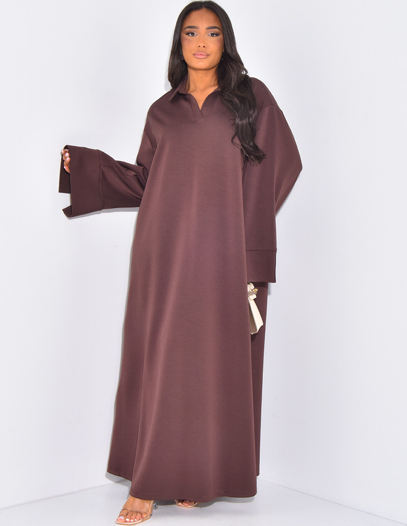 Robe longue et ample col polo