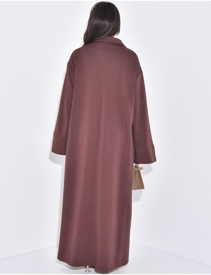 Robe longue et ample col polo