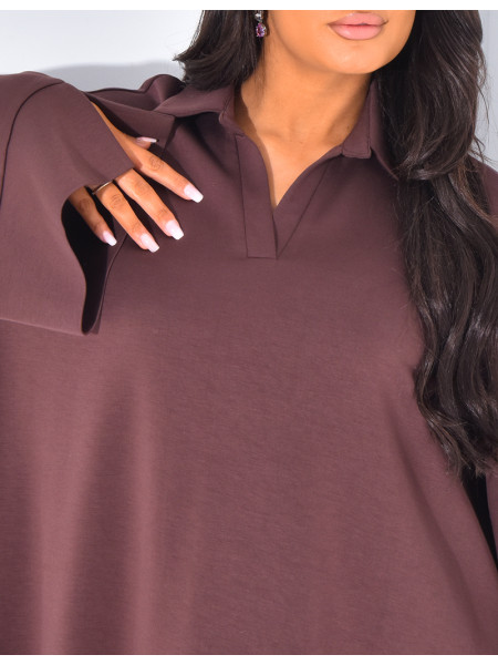 Robe longue et ample col polo
