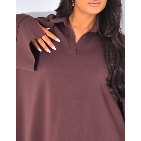 Robe longue et ample col polo