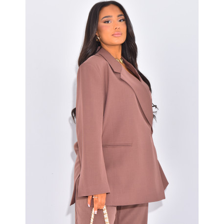 Oversize-Blazer mit Schlitzen