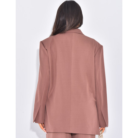 Oversize-Blazer mit Schlitzen
