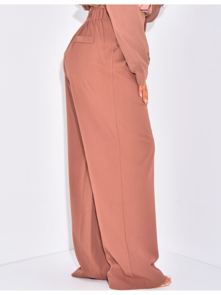 Anzughose mit Abnähern breiter Schnitt