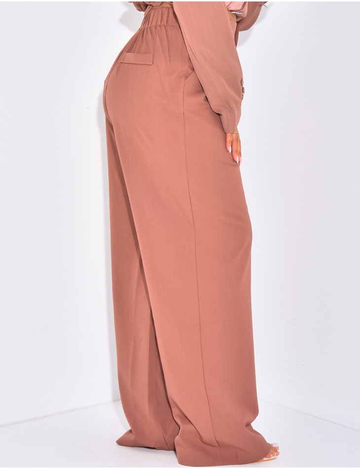 Anzughose mit Abnähern breiter Schnitt