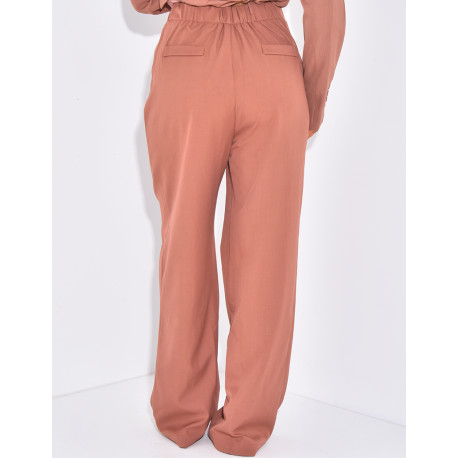 Anzughose mit Abnähern breiter Schnitt