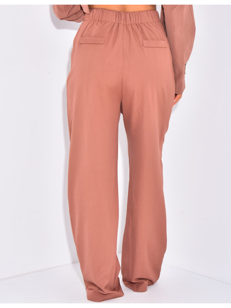 Anzughose mit Abnähern breiter Schnitt