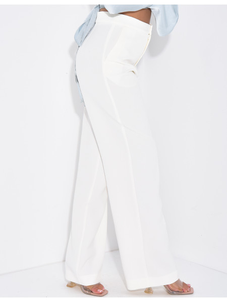 Straight cut high waisted trousers