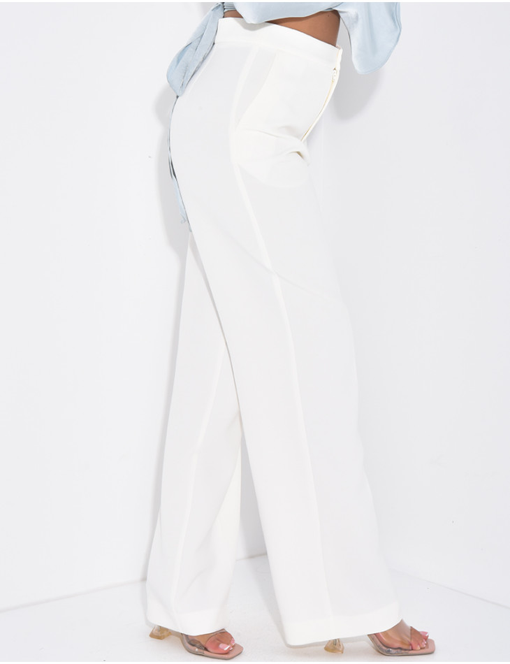 Straight cut high waisted trousers