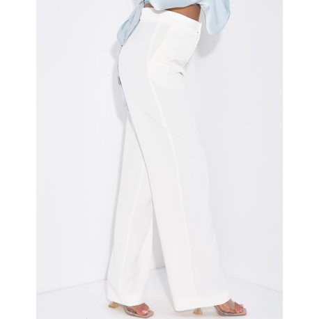 Straight cut high waisted trousers